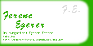 ferenc egerer business card